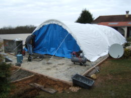 abri de chantier, assurance intempéries, piscine, techniflex